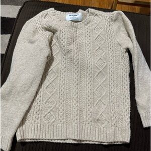 OLD NAVY BEIGE/CREAM PATTERNED SWEATER